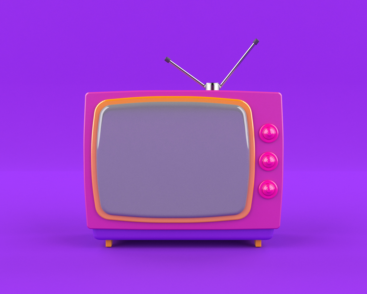 Vintage TV with Pastel Colors