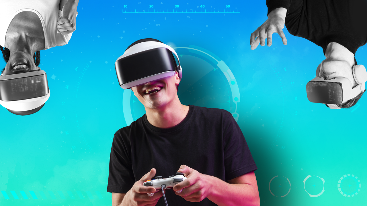 gamer con visore VR